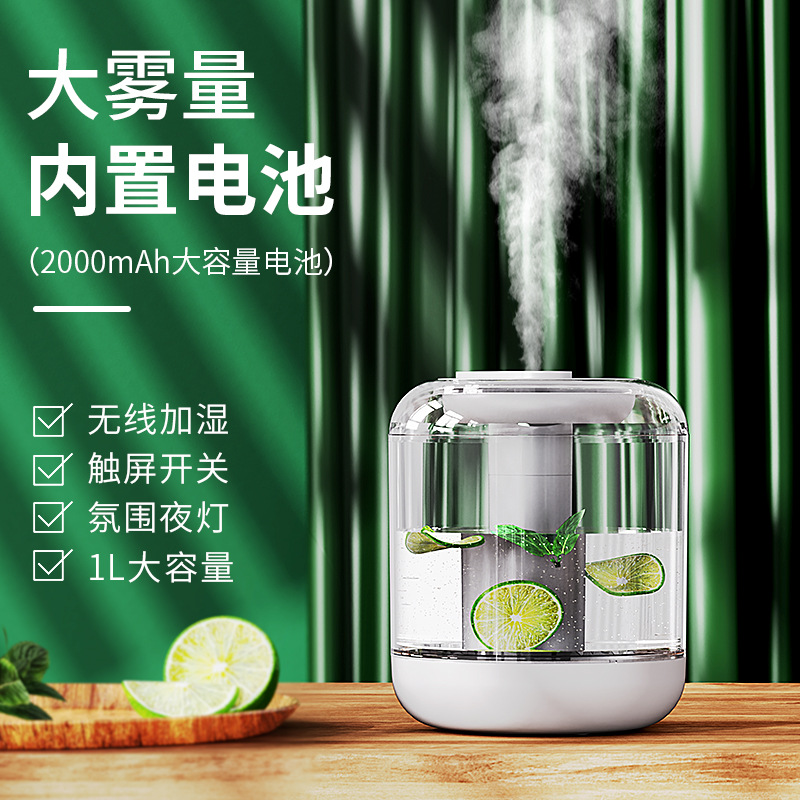 BF143 flor y fruta humidificador purificación de aire hogar mudo gran capacidad con luz nocturna puede agregar pétalos limón fruta