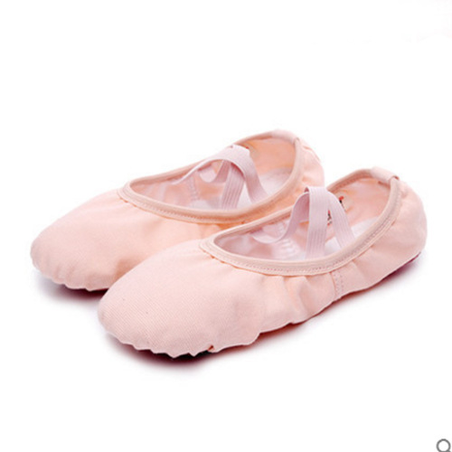 Lace-free children's adult dance shoes canvas yoga soft sole cat claw shoes cowhide sole folk dance ballet shoes for children