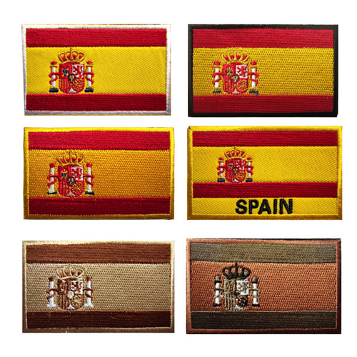 SPAIN Spanish multi-color flag badge magnet sticker patch strap hook embroidery cloth patch arm badge patch set accessory