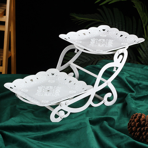 Creative Home Fruit Bowl European High-end Light Luxury Fruit Bowl Living Room Coffee Table Cake and Pastry Plate Party Dessert Table