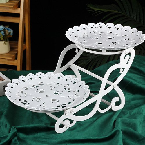 Creative Home Fruit Bowl European High-end Light Luxury Fruit Bowl Living Room Coffee Table Cake and Pastry Plate Party Dessert Table