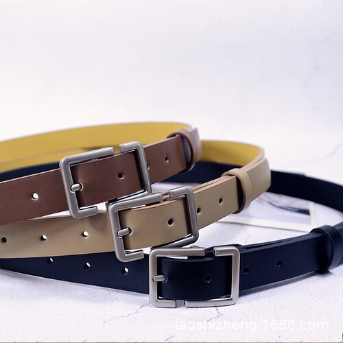3.0CM widened boy's suit pants belt trendy ins Korean version men's and women's thin belt personalized pin buckle handsome trendy student