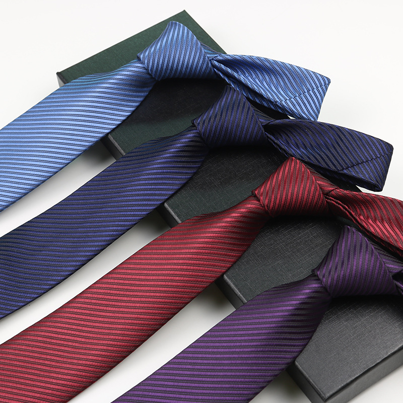 Tie men's spot 8cm solid black blue Red gray business work professional groom security tie wholesale