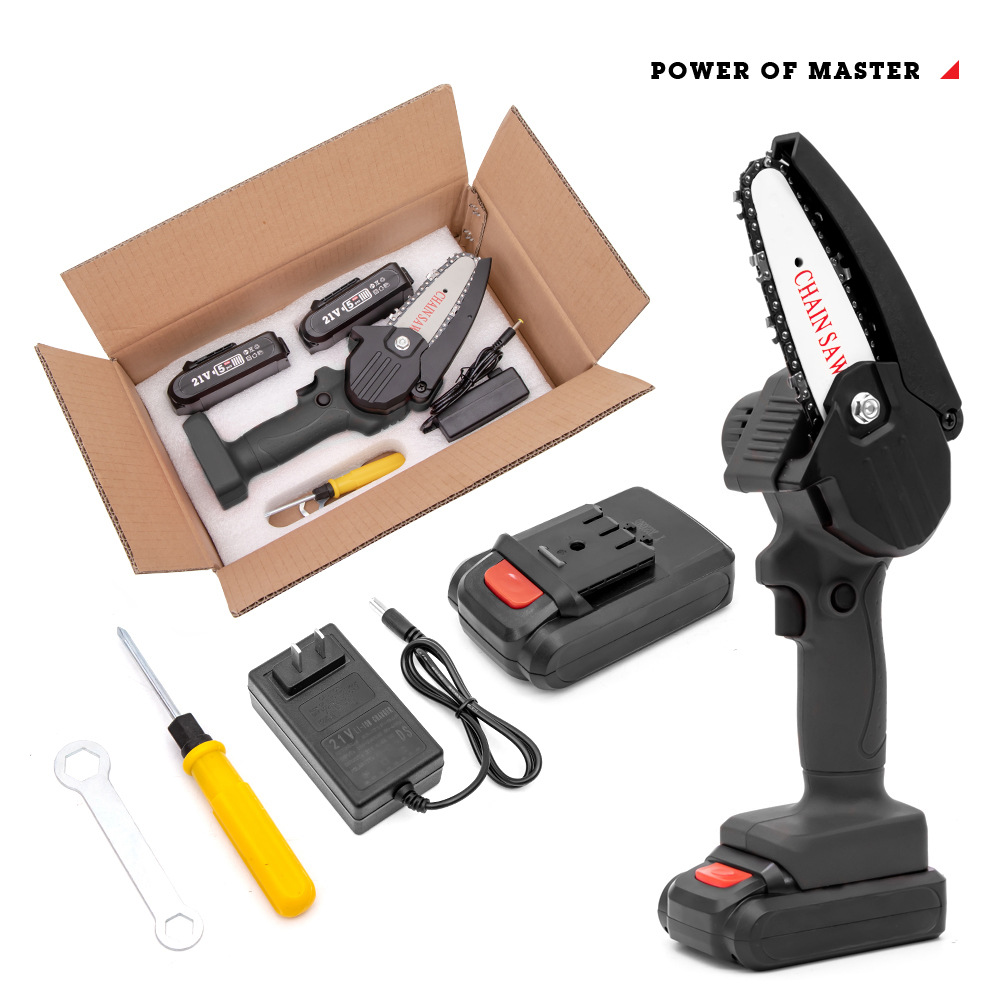 Pequeña Sierra de poda recargable sierra eléctrica de poda de registro de jardín sierra eléctrica de cadena de litio mini sierra eléctrica
