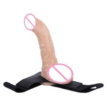 F177三角穿戴七彩歪头哥弯曲异形仿真阳具皮裤男女同性用品自慰器