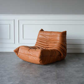 设计师毛毛虫单人沙发客厅卧室懒人沙发布艺皮艺休闲单人沙发椅子