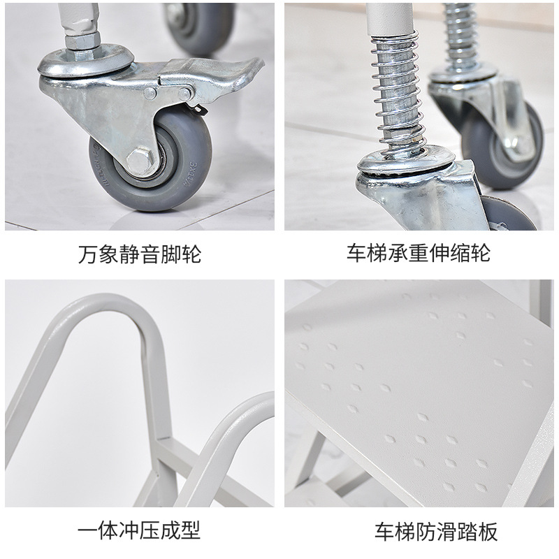 Library book cart book ladder silent small trolley two-story three-story V-type W-type archive room special mobile flatbed cart