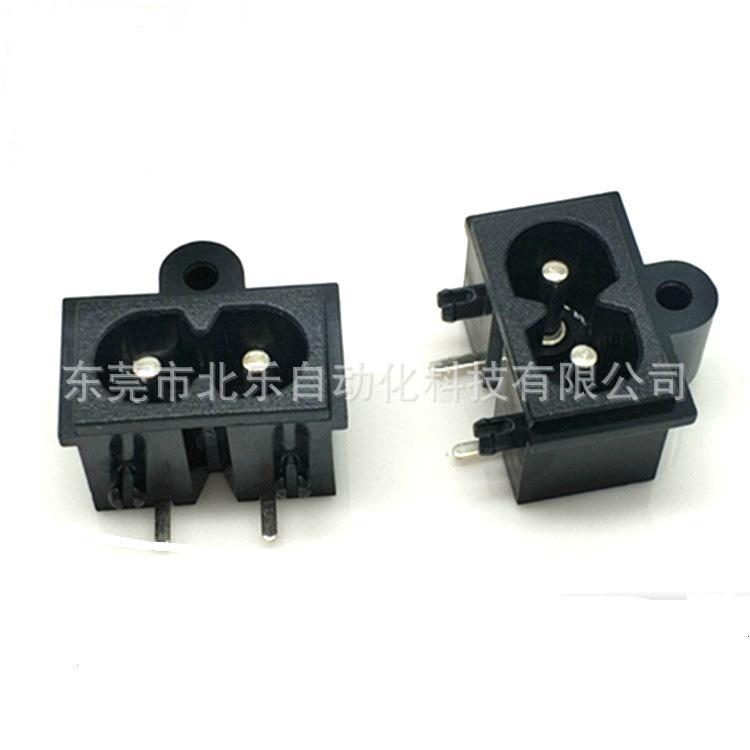 厂家DB-8卧式电源插座两孔AC插座电脑电源插座笔记本插座