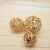 DIY jewelry accessories 14K package gold in winter super-value thin gold series simple hollow bead ball 8-12 will not fall color