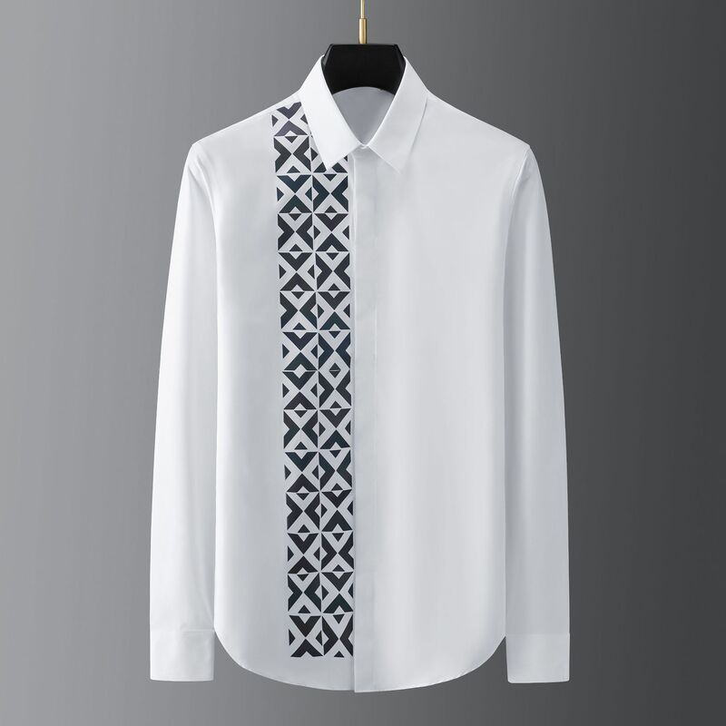 European trend new colorful burning flower hot stamping shirt youth long sleeve business leisure light luxury men's factory direct sales European trend new colorful burning flower hot stamping shirt youth long sleeve business leisure light luxury men's factory direct sales