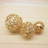 DIY jewelry accessories 14K package gold in winter super-value thin gold series simple hollow bead ball 8-12 will not fall color