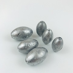 Wholesale olive-shaped through-heart lead pendant with dimples, olive-shaped lead pendant for sea pole, throwing pole, middle-pass lead pendant, hollow lead pendant, fishing lead pendant