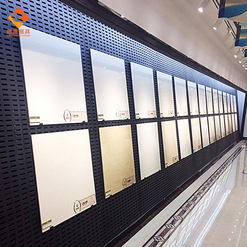 Tile Display Rack, Perforated Board Hook Display Rack, Wall-Mounted Multifunctional Tile Wall Shelf, Movable