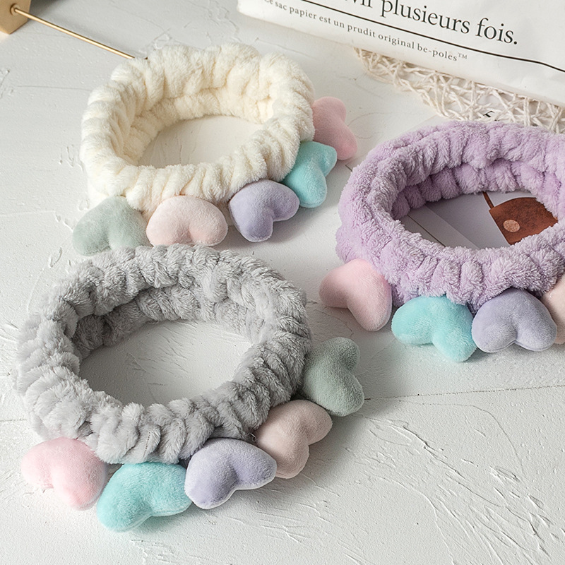 [Entrega de una pieza] Nuevo estilo coreano lindo colorido amor cara lavado pelo banda maquillaje máscara yoga anti-apagado pelo accesorios
