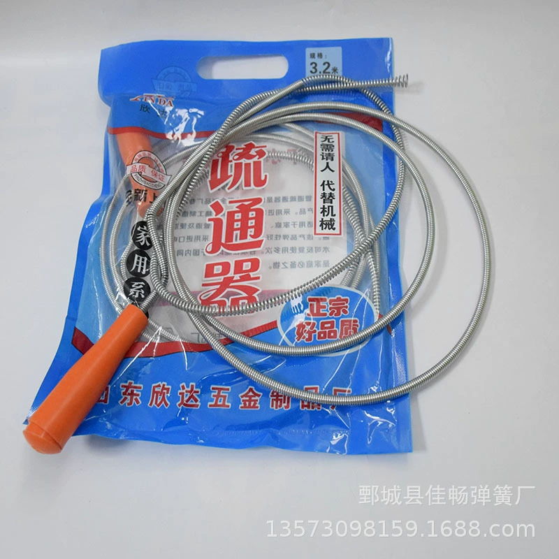 Ручной прочистной инструмент для бытовых труб с ручкой для унитаза, ручной, из нержавеющей стали 3.2m для слива сточных вод