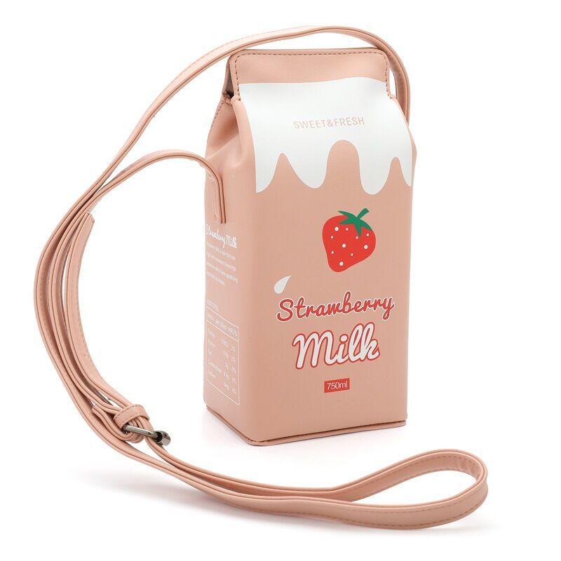 圣鹭厂家ins创意牛奶饮料盒子造型女单肩斜挎包milk box bag