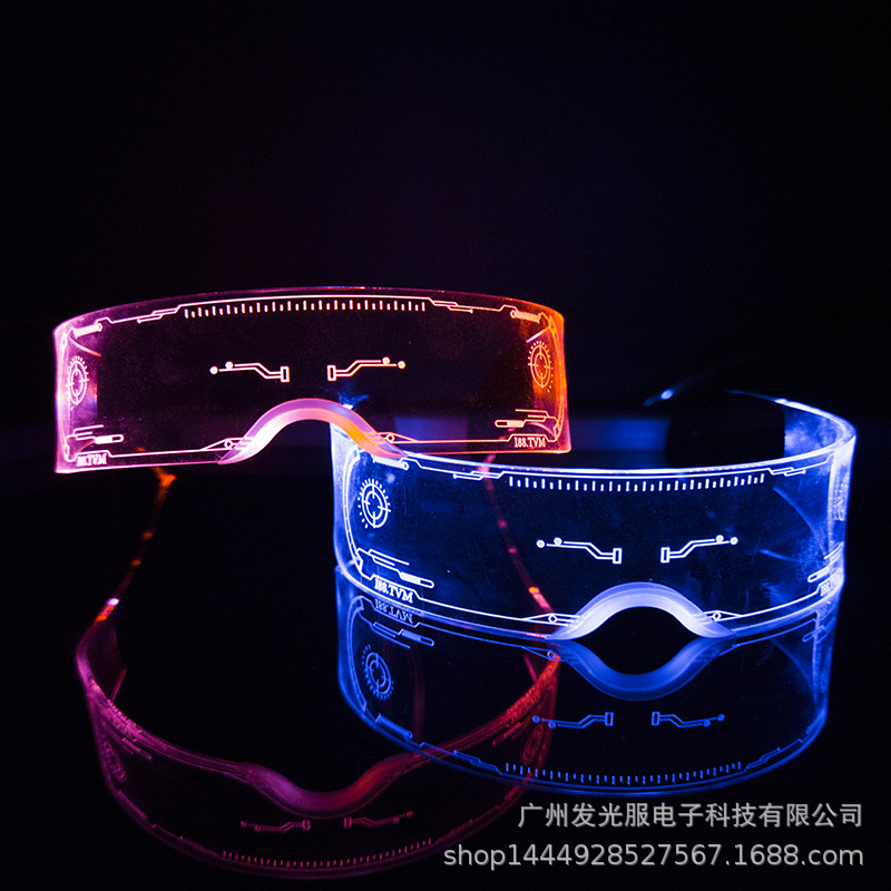 LED七彩发光科技眼镜酒吧蹦迪派对科幻蜂巢眼镜音乐节亚 马逊跨境|ms