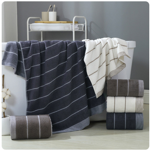 Pure Cotton Adult Bath Towel and Bath Sheet, Large and Thick, Suitable for Men and Women, Couple's Shower Towel, Soft and Absorbent, with Embroidered Logo