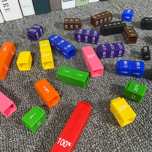 Factory selling primary school teaching demonstrator, fractions, decimals, hundreds, fraction block teaching tools, addition and subtraction operation fraction strips