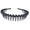 Fashionable sports wavy black headband, scalloped hair accessory for face washing, simple and elegant design