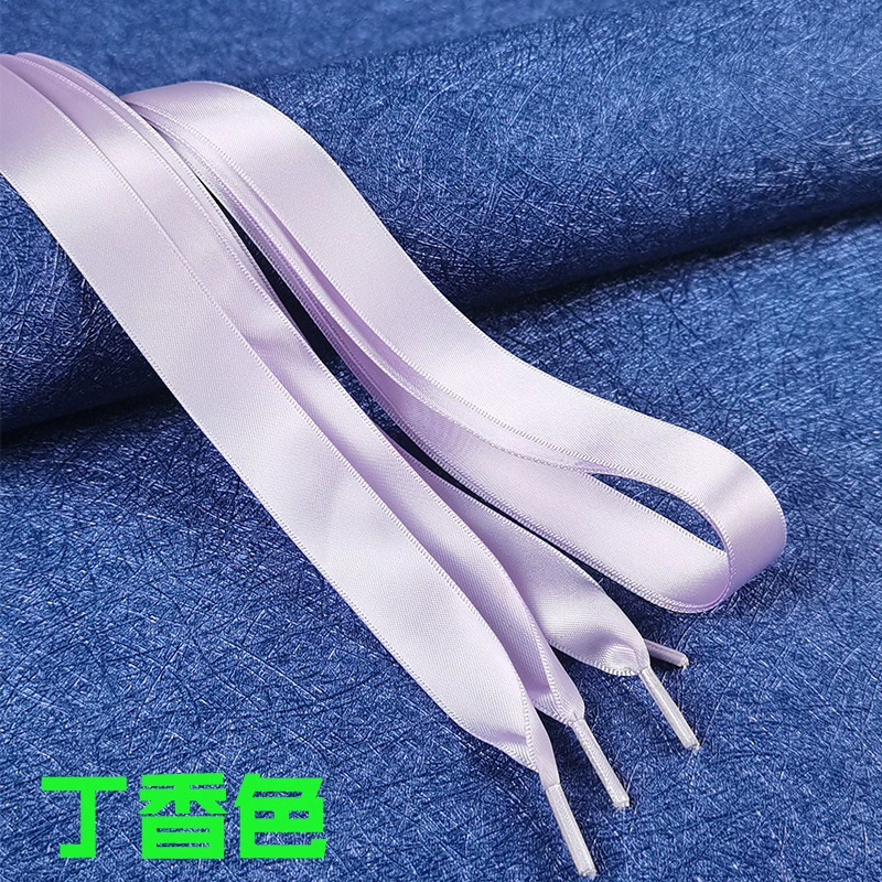 丝带鞋带 缎面糖果色 双面涤纶色丁光面蕾丝绸缎宽扁织带鞋带