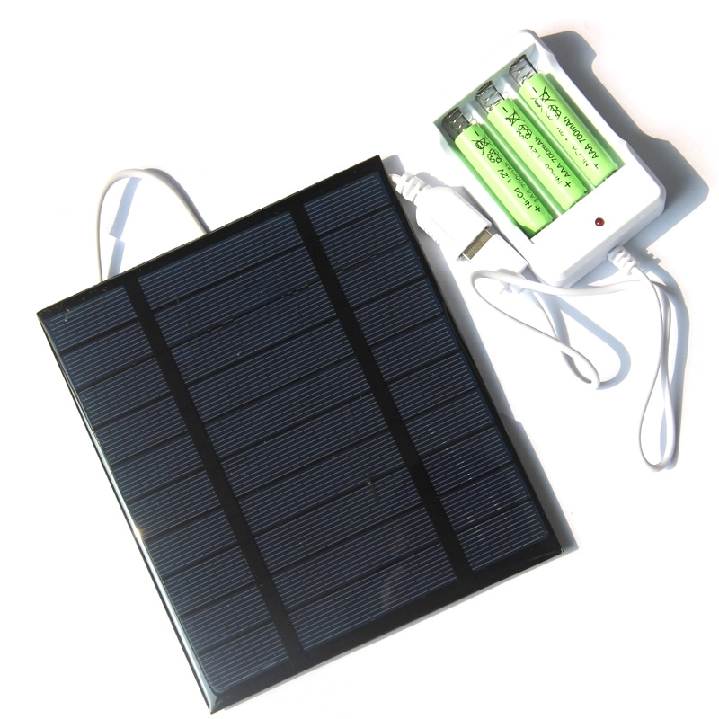 2.5W 5V 太阳板手机移动电源充电器 3节5号/7号AA /AAA电池充电器