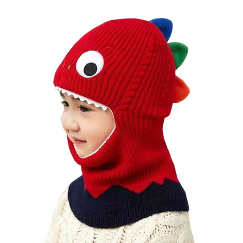 Children's hat autumn and winter 3-24 months ear protection integrated woolen warm ear protection neck scarf baby boy and girl hat