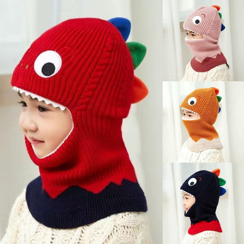Children's hat autumn and winter 3-24 months ear protection integrated woolen warm ear protection neck scarf baby boy and girl hat