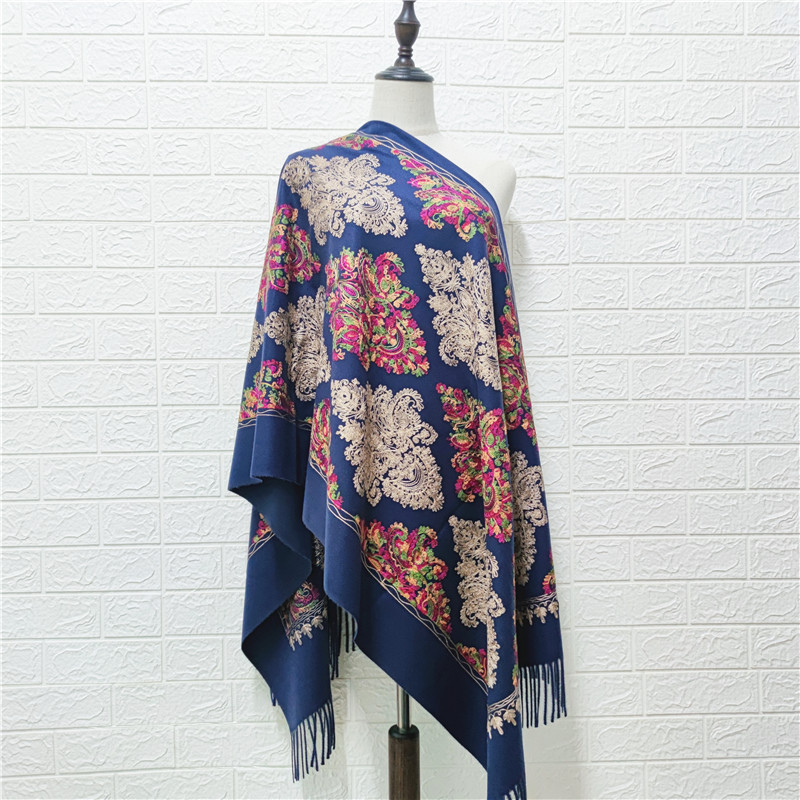 Yunnan otoño y invierno bufandas bordadas de cachemira patrón floral de frisa espesa pañuelo estilo nacional al por mayor