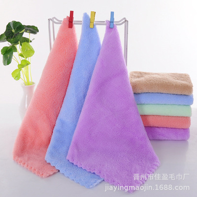 Coral cashmere scarf household kitchen water uptake Use Kerchief children Wash one's face towel gift Kerchief wholesale