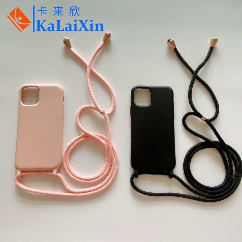For iPhone15 one-piece silicone lanyard mobile phone case xouxou liquid silicone diagonal rope Amazon