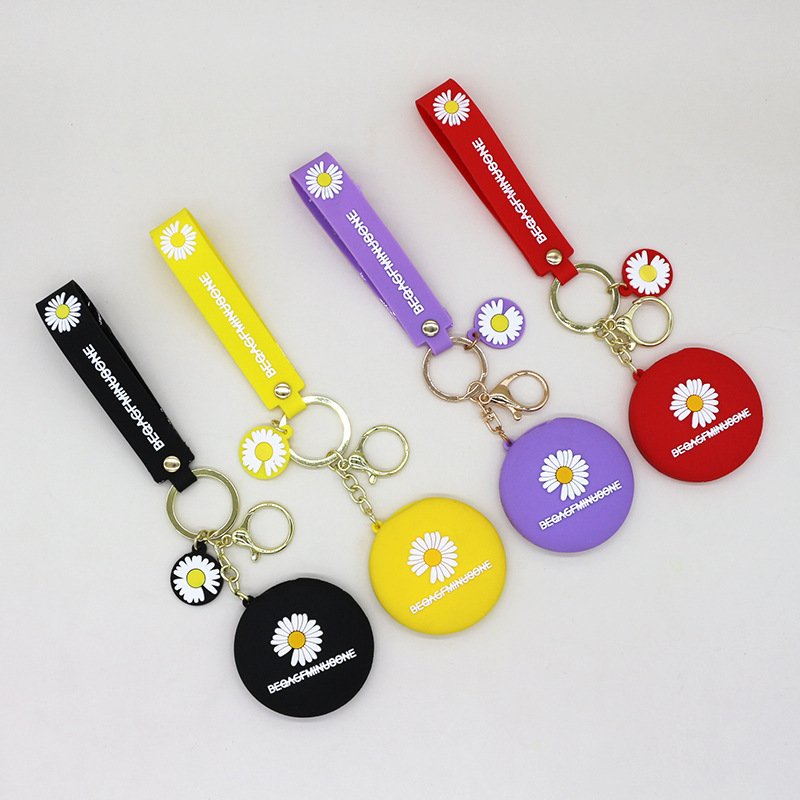 Nuevo espejo redondo pequeño portátil de dibujos animados lindo corazón de niña espejo de maquillaje plegable dormitorio vestidor espejo venta directa de fábrica