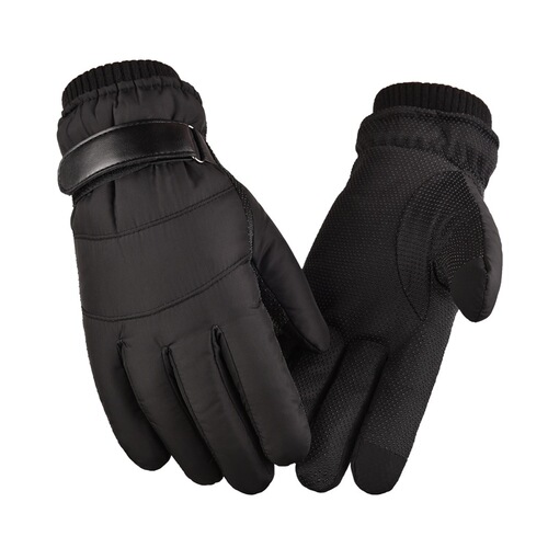 Down cotton warm gloves for men in autumn and winter plus velvet and thickened motorcycle outdoor riding ski tram cold-proof gloves