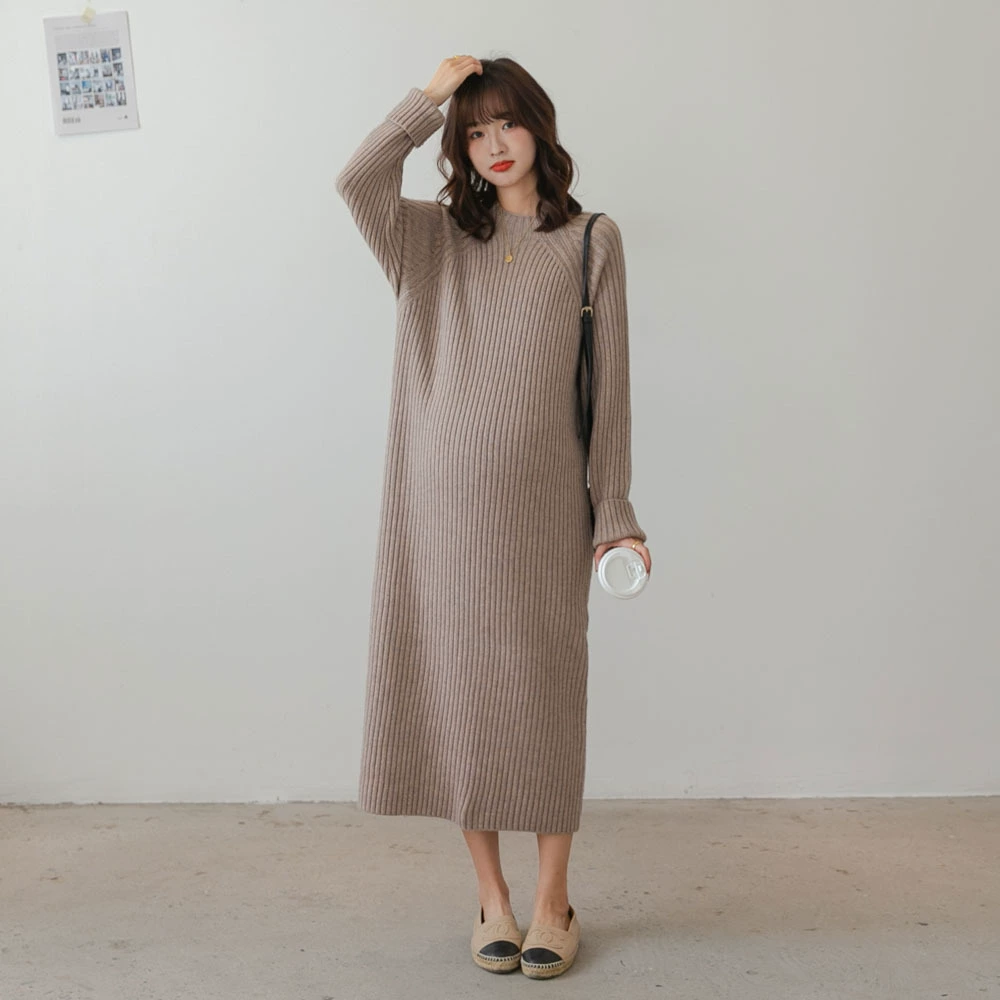 Зимнее платье для беременных Модное свободное платье для беременных в Корейском стиле для беременных Модное универсальное платье