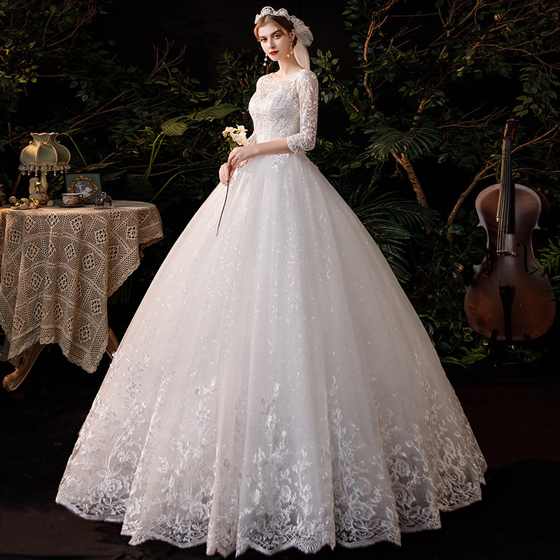 Vestido de Novia de Estilo Extranjero 2025, Nuevo Estilo, Elegante y de Ensueño, Vestido de Novia Hepburn, Vestido de Novia Francés Sencillo de Talla Grande y Ligero D69