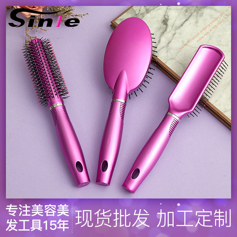 Rosa roja cojín de aire peine mujer traje de plástico bolsa de aire peine rizador de pelo peine cabeza del cuero cabelludo costilla masaje peine