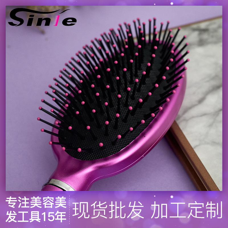 Rosa roja cojín de aire peine mujer traje de plástico bolsa de aire peine rizador de pelo peine cabeza del cuero cabelludo costilla masaje peine