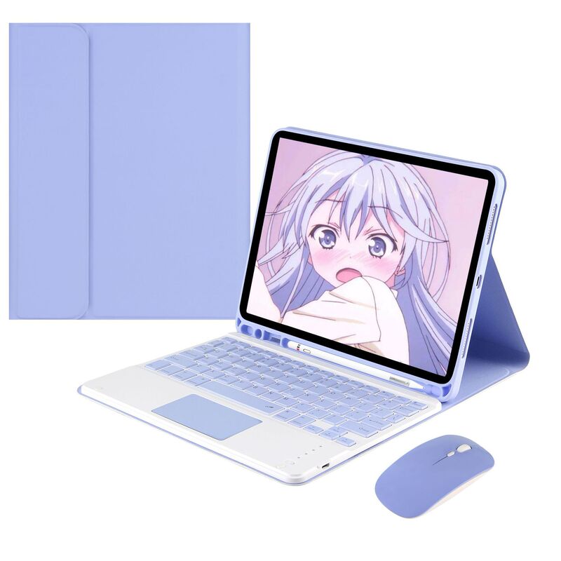 Suitable for Ipad10.2 Touch Bluetooth Keyboard Protective Cover Air5 Tablet Pro11 Leather Case 9 Silicone Ultra-Thin