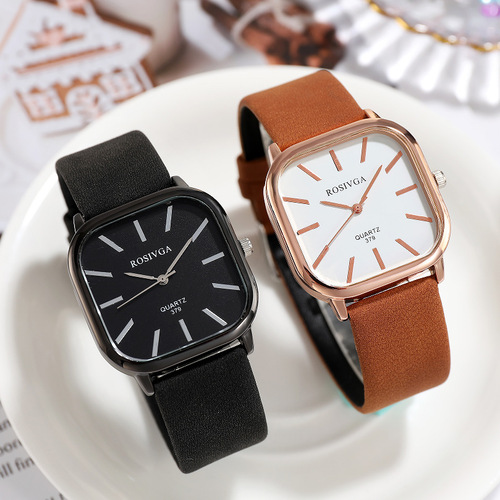 22 new styles of student men's and women's watch belts Korean style simple temperament ins style simple square quartz watch