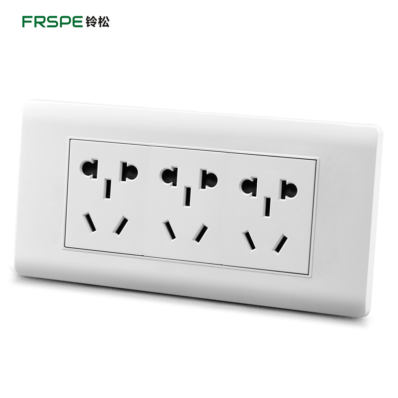 118 tipo interruptor de pared socket decoración del hogar Blanco panel de interruptor de toma de tres posiciones 15-hole socket