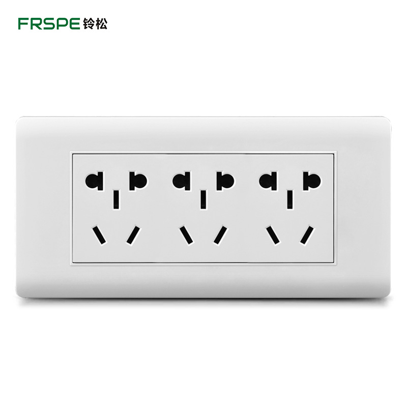 118 tipo interruptor de pared socket decoración del hogar Blanco panel de interruptor de toma de tres posiciones 15-hole socket