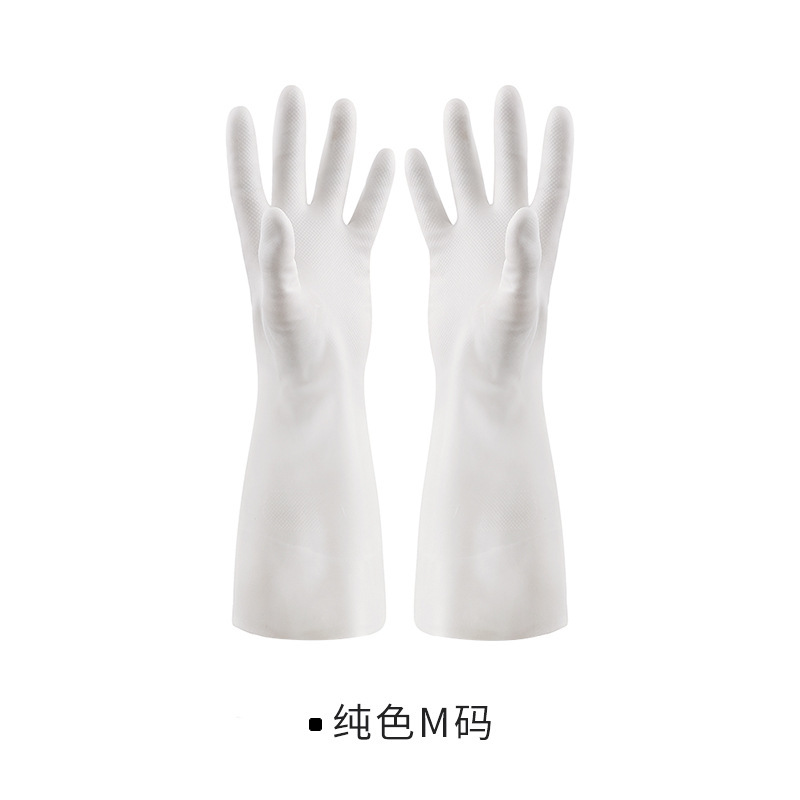 Engrosamiento de látex de caucho de lavandería de goma de plástico resistente al agua hogar de lavado duradero tazón de lana forrado de cocina de las mujeres guantes para lavar platos
