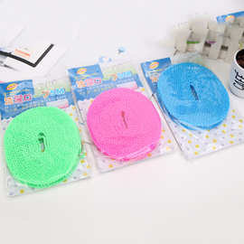 旅行便携可伸缩晒衣绳塑料3米/5米带挂钩绳栅栏式晾晒绳