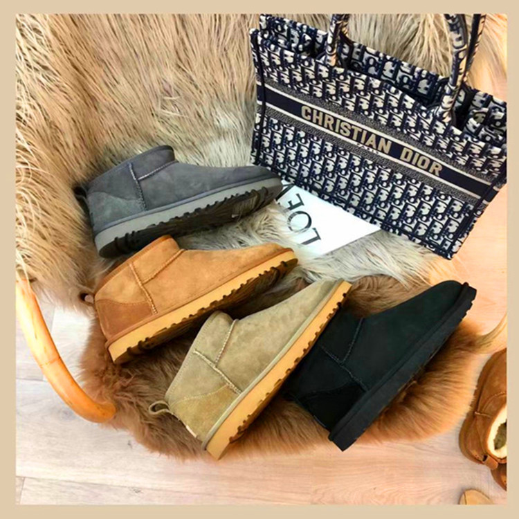 Sangpo Snow Boots New Mini Goatskin Fur All-In-One Warm Fleece-Lined Thickeneded Short Snow Cotton Boots Winter Shoes for Women