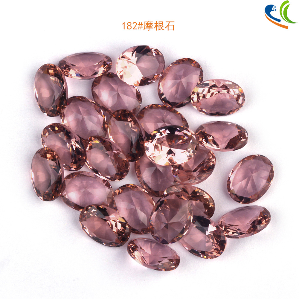 工厂彩宝绿柱石戒面椭圆旦形切面裸石 180#杂形摩根石现货齐全