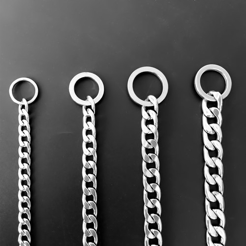 304 stainless steel P chain collar, Luxion flat welding polishing, non-slip training dog collar, wholesale dog collar