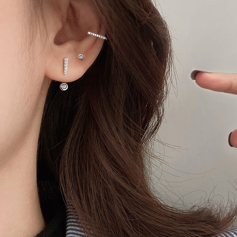 Korean Style Creative Question Mark Exclamation Point Earrings for Women S925 Silver-Plated Needle Ins Fashion Internet Celebrity Simple Versatile Stud Earrings