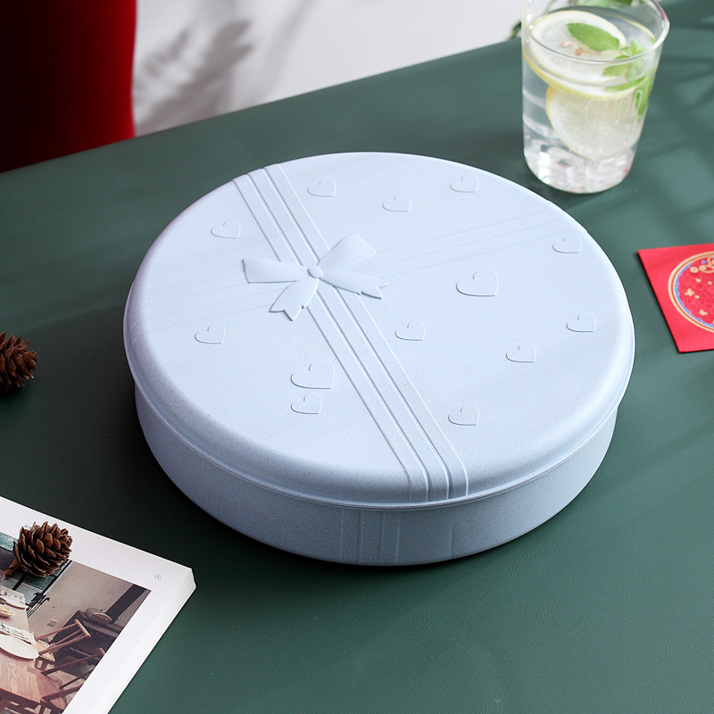Trigo caja de dulces de estilo europeo caja de fruta seca de vacaciones caja de almacenamiento de aperitivos plato de fruta seca plato de fruta con tapa