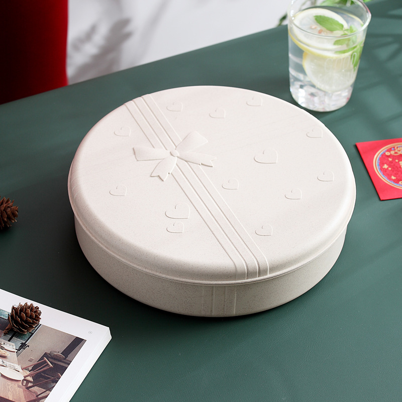 Trigo caja de dulces de estilo europeo caja de fruta seca de vacaciones caja de almacenamiento de aperitivos plato de fruta seca plato de fruta con tapa