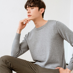 Sweater men's knitted sweater Korean autumn and winter men's fashion casual warm pullover round neck wool sweater